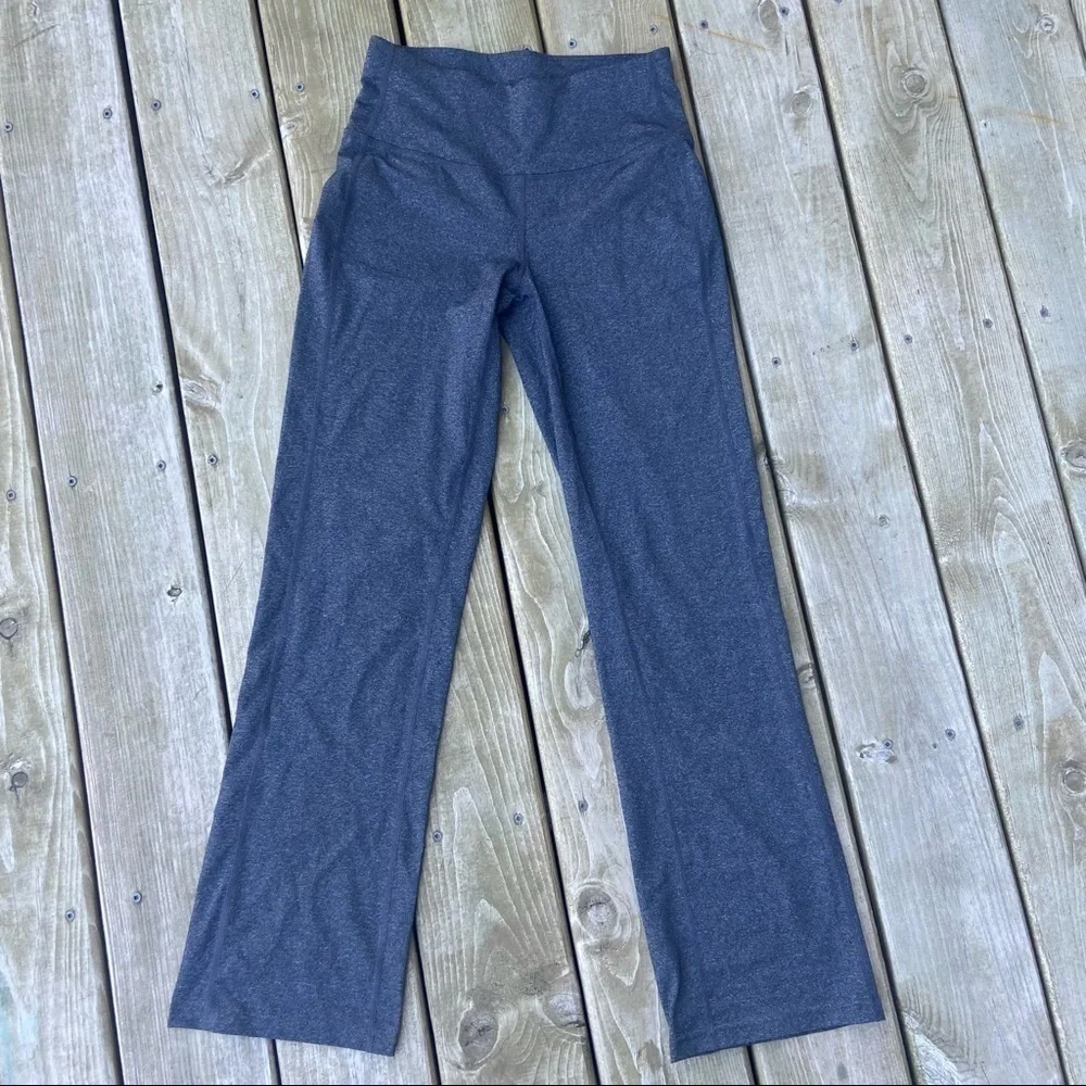 ** Prana Vivica heathered gray hiking Yoga Pants wide leg back pockets XS